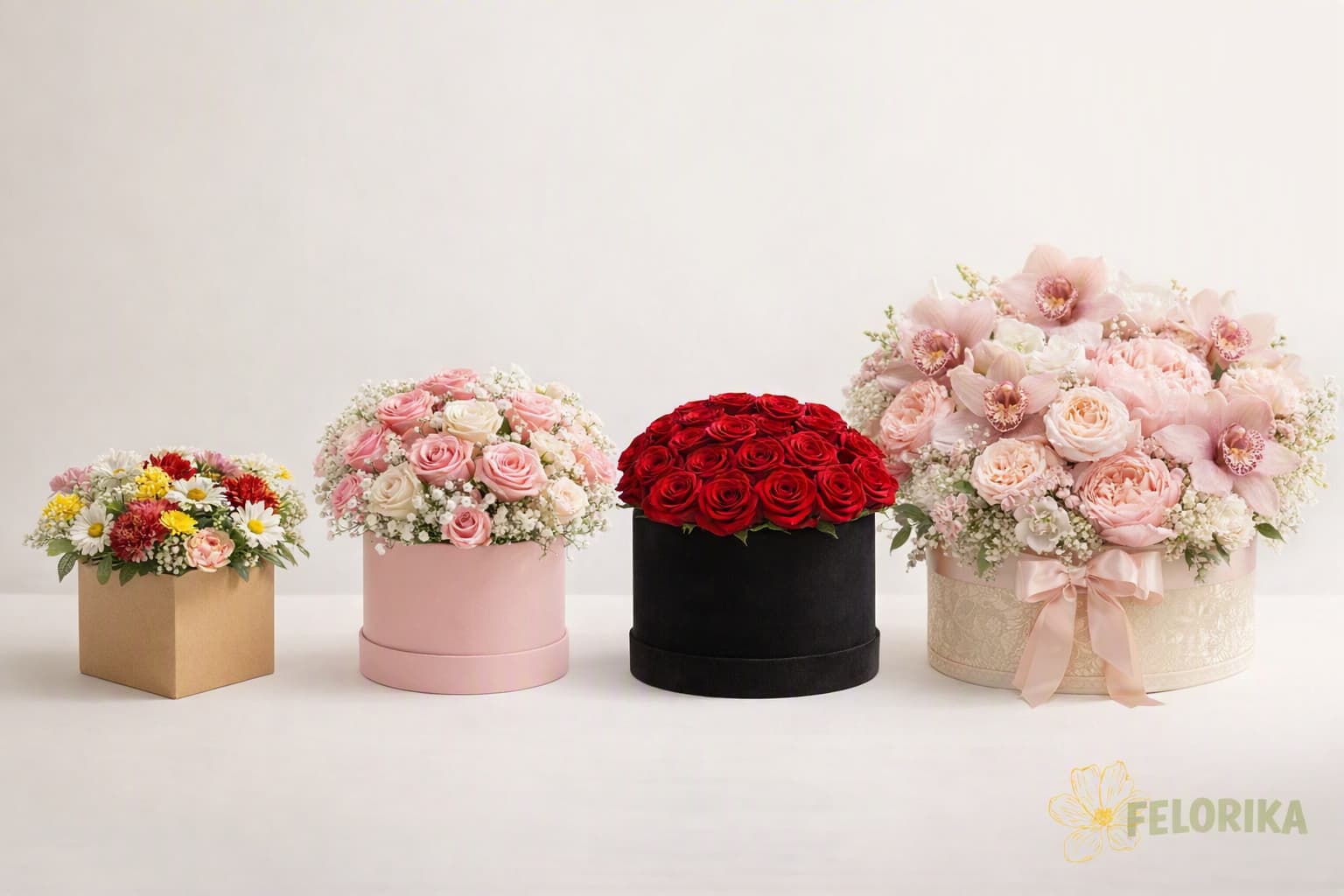 مقایسه سبک ها و قیمت باکس گل